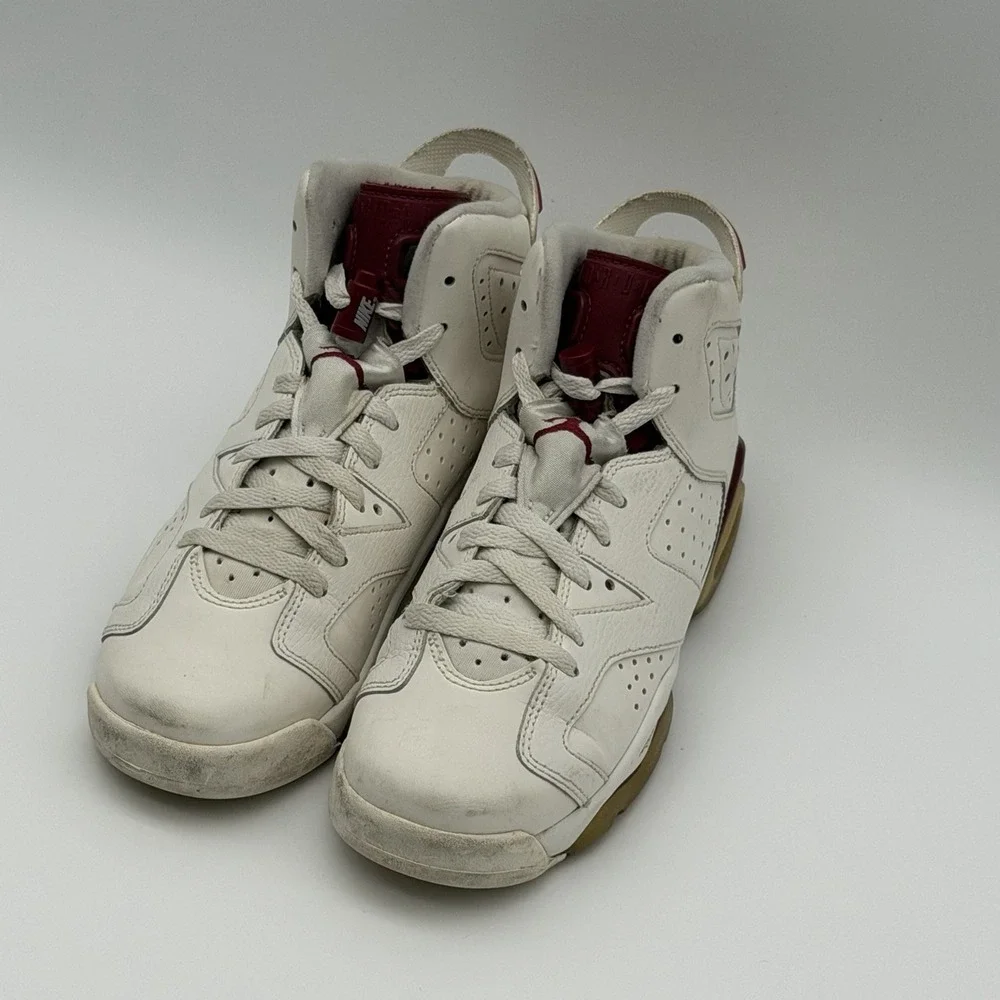 Air Jordan 6 Retro Maroon 2015 Off-White 836342-115 Youth Size 6Y/7.5W